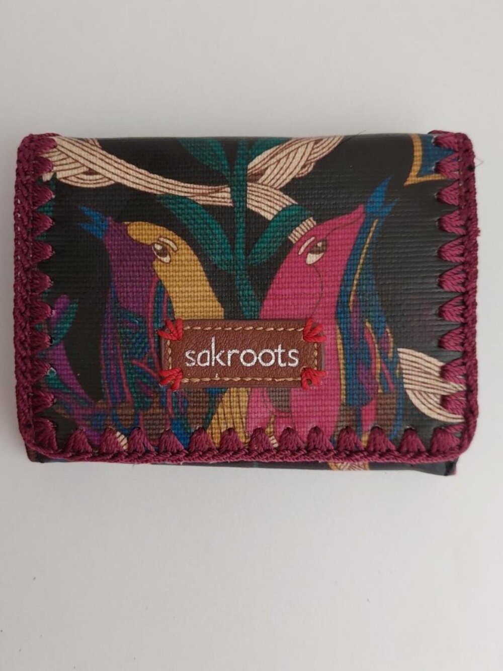 Sakroots multi coloured wallet bird price brown black #boho #floral #gifting